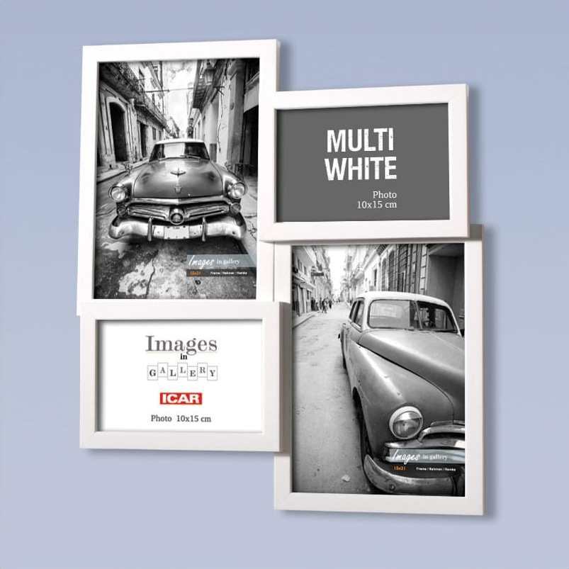 Holzrahmen Galerie MULTI WHITE 44 1 weiß